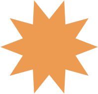 orange star icon with nine short points